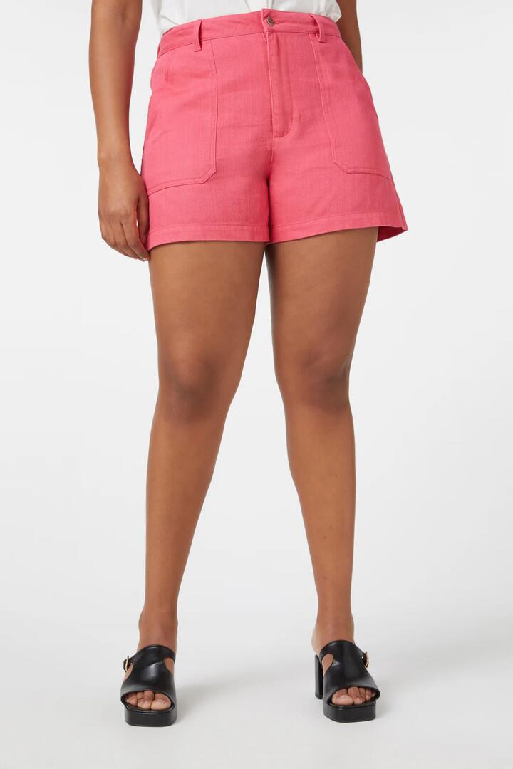 Image of a model wearing Shorts. Product name - Renee Shorts in Green colour by brand - Princess Highway