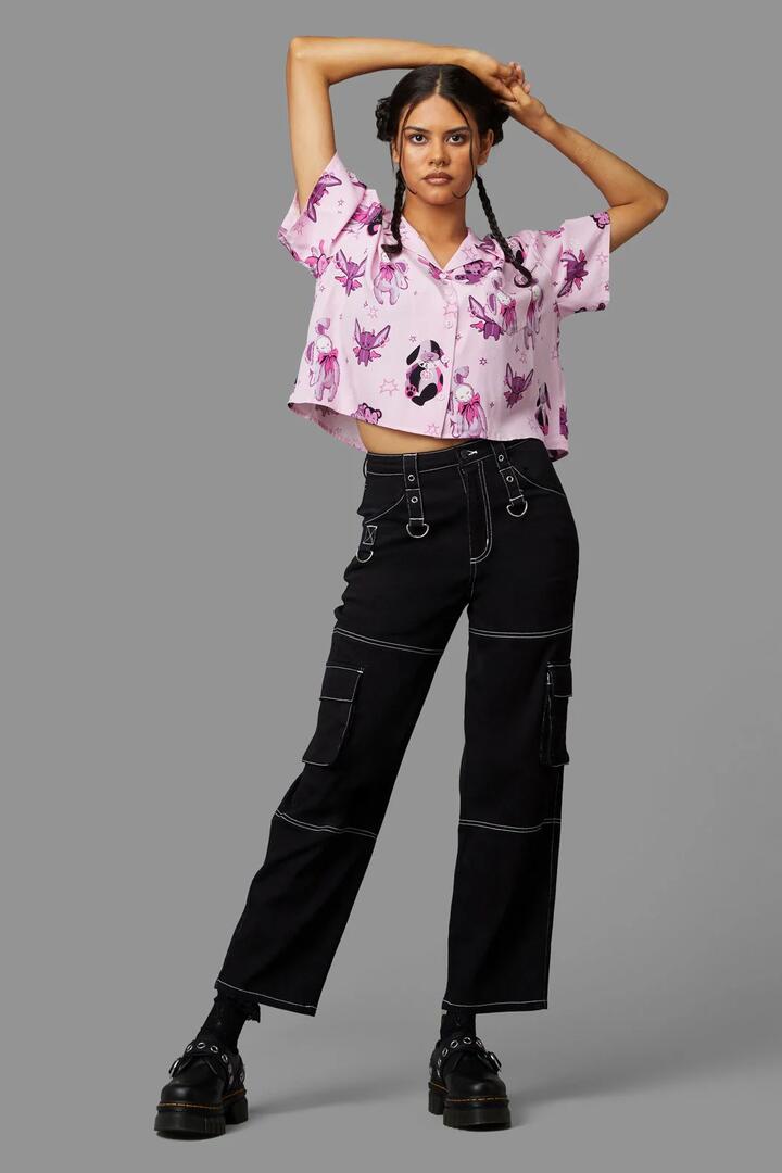 Image of a model wearing Pants. Product name - Creep Cargo Pant in Cream colour by brand - Black Friday