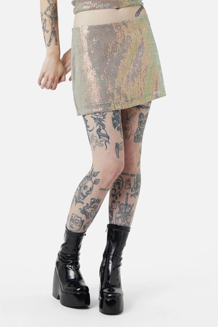 Image of a model wearing Skirts. Productname: Gloria Skirt in Champagne colour by brand - Dangerfield