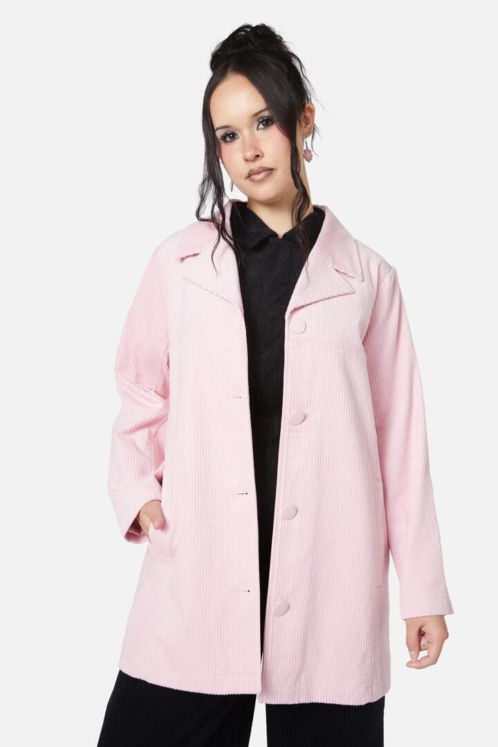 Image of Coats & Jackets. Product name - Dolly Cord Jacket in Pink colour by brand - Dangerfield