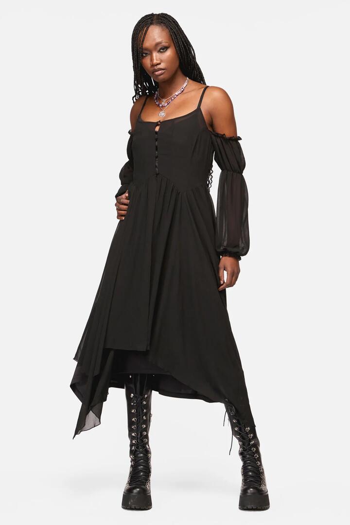 Image of Dresses. Productname: Lolth 2 Piece Goth Layer Dress in Black colour by brand - Black Friday