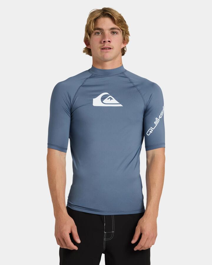 Image of Coats & Jackets. Product name - Quiksilver Mens All Time Rash Vest China Blue in China Blue colour by brand - Quiksilver