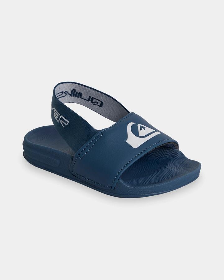 Image of Slippers. Product name - Quiksilver Boys 2-7 Sunset Strapped Slides Dark Denim in Dark Denim colour by brand - Quiksilver
