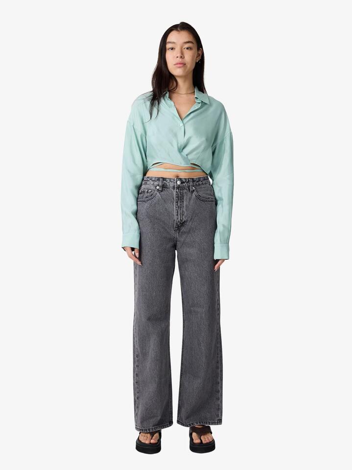 Image of Accessories. Productname: MSE Tie Front Shirt in Glacial Aqua colour by brand - MSE