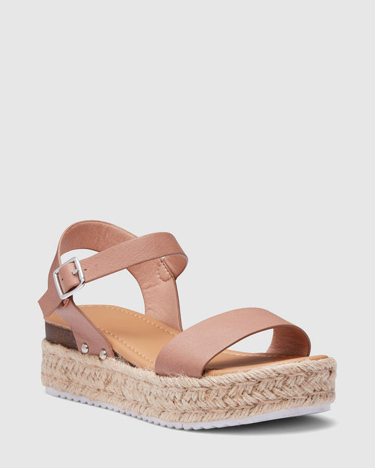 Image of Flats. Productname: SAMBA: Nude - Women's Strappy - Flat in Neutral colour by brand - Novo