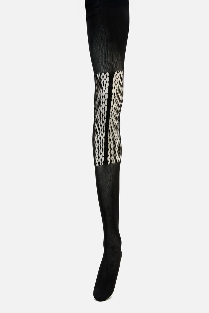 Image of Lingerie. Productname: Suspender Long Sock Fishnet Tights in Black colour by brand - Dangerfield