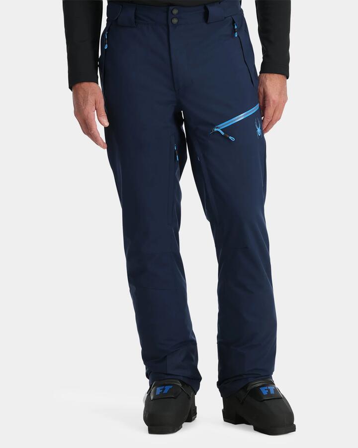 Image of a model wearing Pants. Product name - Spyder Mens Fuse Snow Pants True Navy in True Navy colour by brand - Spyder