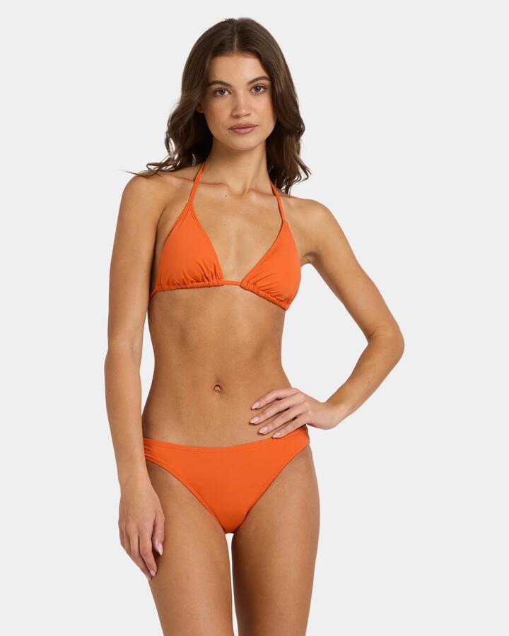 Image of Swimwear. Product name - Roxy Womens Beach Classics Tiki Tri Bikini Top Tangerine in Tangerine colour by brand - Roxy