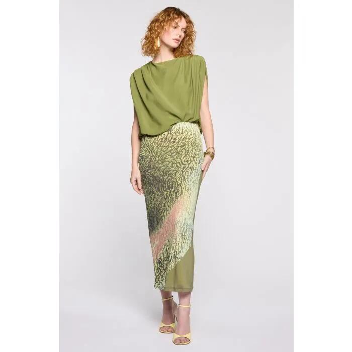 Image of a model wearing Skirts. Productname: Francesca Skirt in PRINT colour by brand - sass and bide
