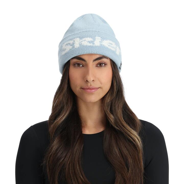 Image of Hats. Product name - Spyder Womens Flurry Beanie Blue Drift in Blue Drift colour by brand - Spyder