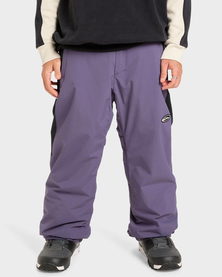 Image of a model wearing Pants. Product name - Quiksilver Mens Snow Down Snow Pants Graystone - in Graystone colour by brand - Quiksilver