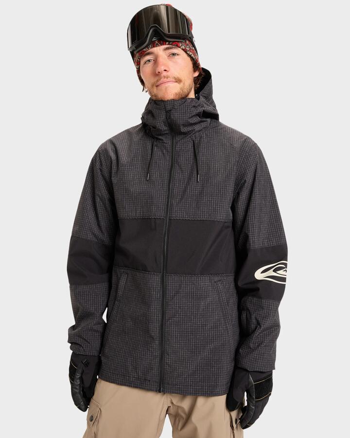 Image of Coats & Jackets. Product name - Quiksilver Mens High In The Hood Snow Jacket True Black in True Black colour by brand - Quiksilver
