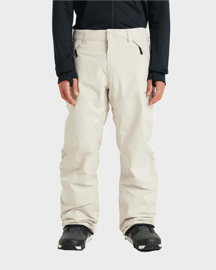 Image of a model wearing Pants. Product name - Quiksilver Mens Mission Gore-Tex Snow Pants Bone in Bone colour by brand - Quiksilver
