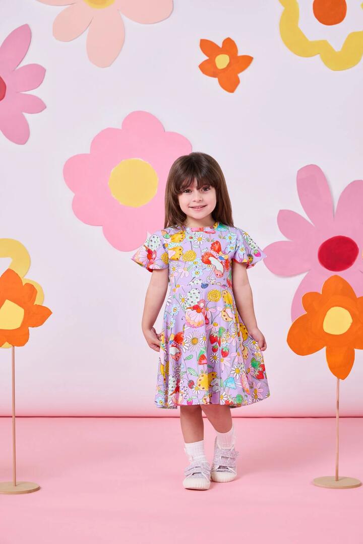 Image of Dresses. Product name - Fairies Kids Flutter Dress in Lilac colour by brand - Princess Highway Kids