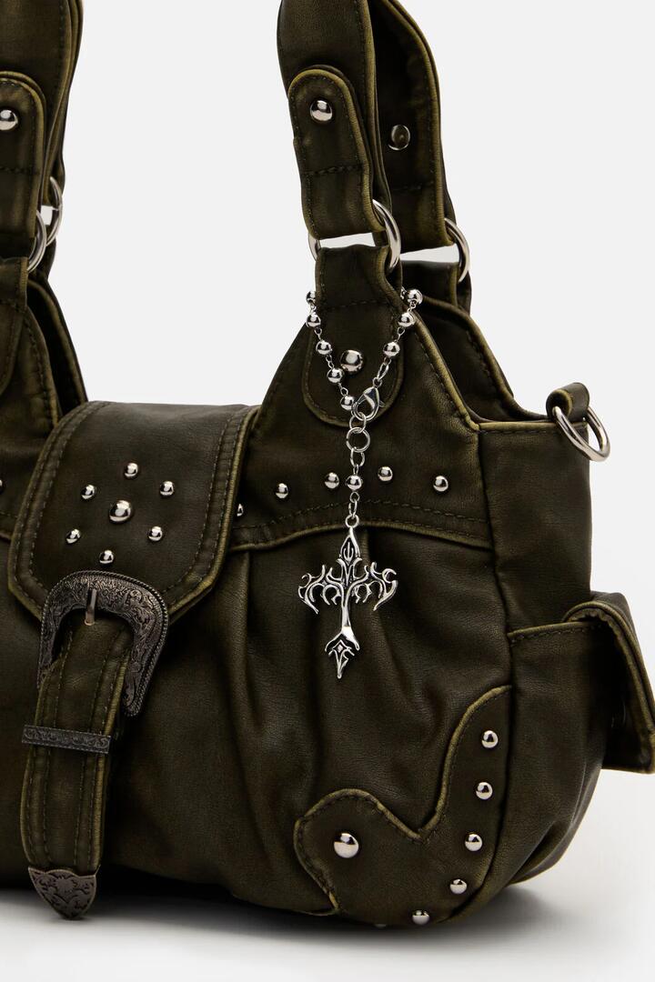 Image of Bags. Productname: Cyber Cross Bag Charm in Silver colour by brand - Black Friday