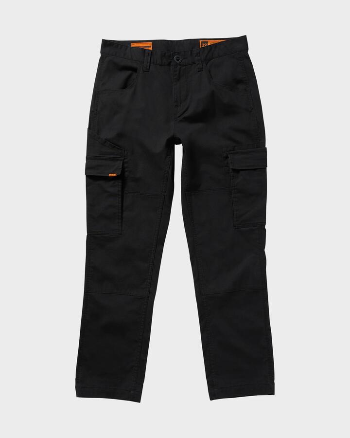 Image of a model wearing Pants. Product name - Volcom Mens Caliper Ii Work Cargo Pants Black in Black colour by brand - Volcom