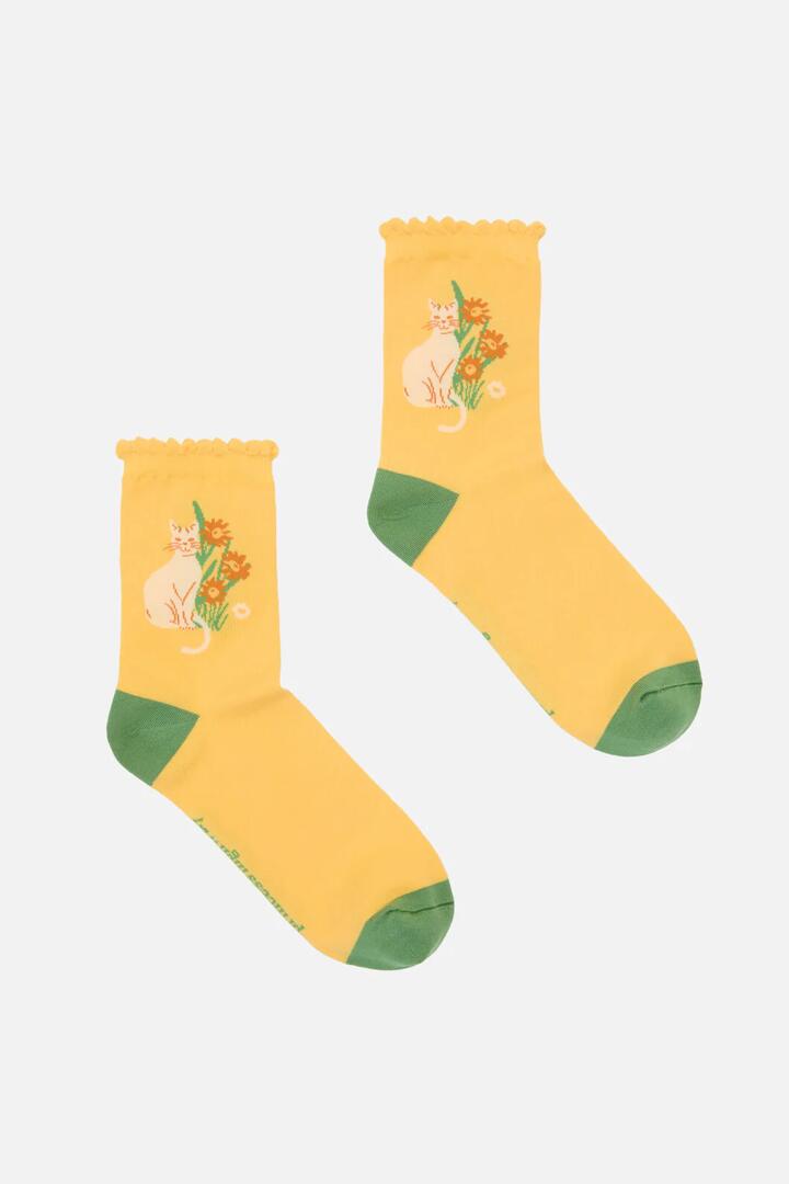 Image of Socks. Productname: Cat & Flora Sock in Orange colour by brand - Princess Highway