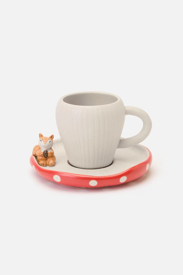 Image of Kitchen & Dining. Productname: Mushroom Cup & Saucer in Red/White colour by brand - Dangerfield