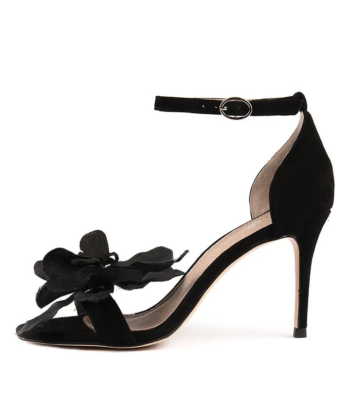 Image of Sandals. Productname: Dynamite Black Suede Black in Black colour by brand - MIDAS