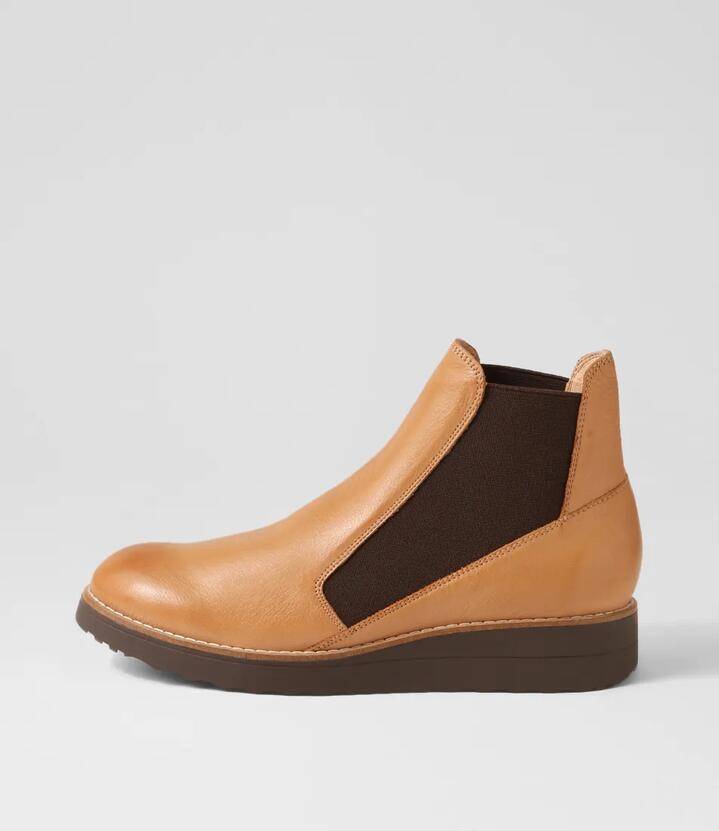 Image of Boots. Productname: Ozeke Dark Tan Choc Leather Chelsea Boots in DK TAN-CHOC-CHOC SOLE colour by brand - MIDAS