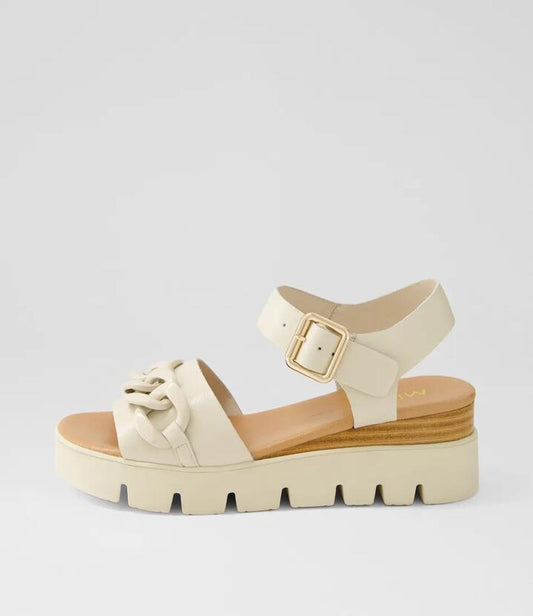 Image of Sandals. Productname: Reliks Milk Leather Sandals in MILK-MILK SOLE colour by brand - MIDAS