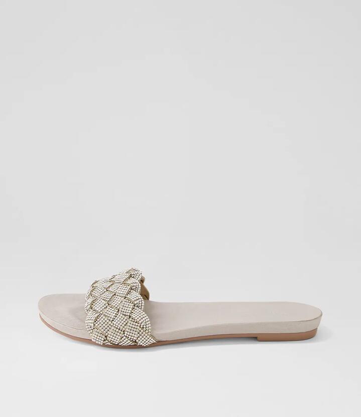 Image of Slippers. Productname: Jaten Silver Jewels Slides in SILVER colour by brand - MIDAS