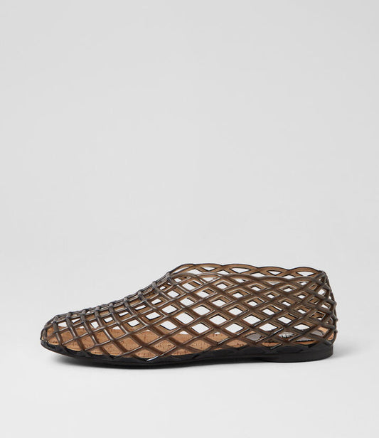 Image of Footwear. Productname: Piknic Black Jelly Flat Shoes in BLACK colour by brand - MOLLINI