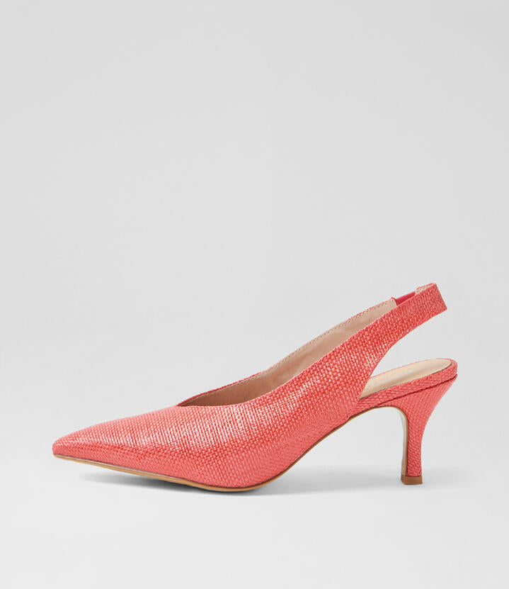 Image of Heels. Productname: Truu Cherry Woven Heels in CHERRY colour by brand - MIDAS