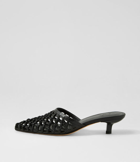 Image of Sandals. Productname: Chirles Black Leather Mules in BLACK colour by brand - MOLLINI