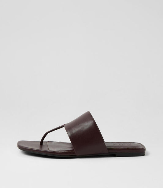 Image of Sandals. Productname: Rensy Burgundy Leather Thongs in BURGUNDY colour by brand - MOLLINI