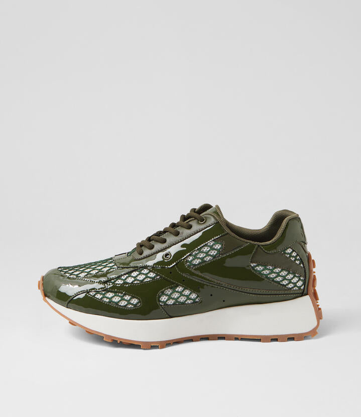 Image of Sneakers. Productname: Maciee Olive White Multi Sneakers in OLIVE-WHITE colour by brand - MOLLINI