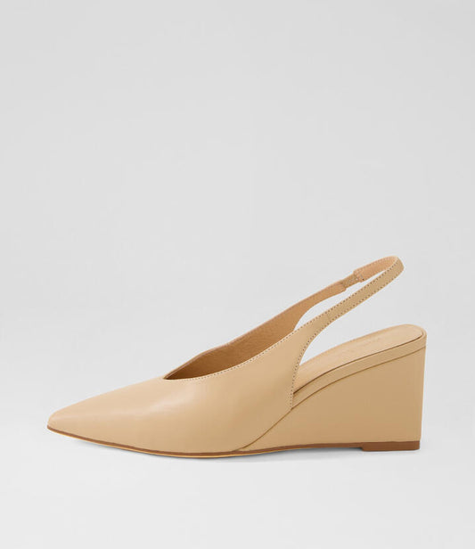 Image of Boots. Productname: Luisah Dark Nude Leather Wedges in DK NUDE colour by brand - MOLLINI