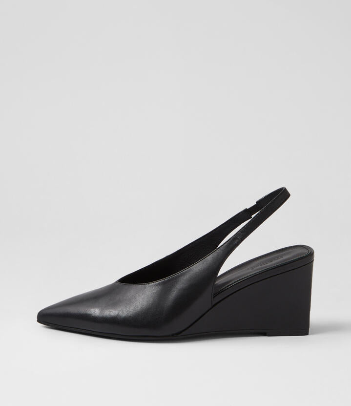 Image of Boots. Productname: Luisah Black Leather Wedges in BLACK colour by brand - MOLLINI