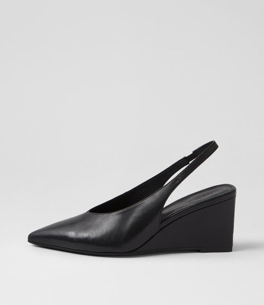Image of Boots. Productname: Luisah Black Leather Wedges in BLACK colour by brand - MOLLINI