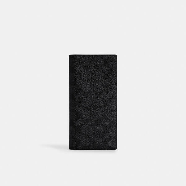 Image of Wallets & Money Clips. Productname: Breast Pocket Wallet In Signature Canvas in CHARCOAL/BLACK colour by brand - Coach Outlet Australia