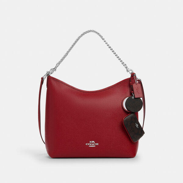 Image of Accessories. Productname: Mini Skinny Id Case In Signature Canvas in SV/DARK CARDINAL/WALNUT colour by brand - Coach Outlet Australia