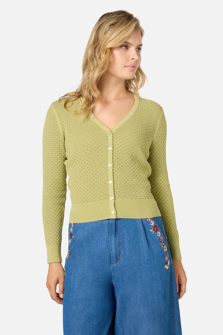 Image of Cardigans. Productname: Ivy Lace Knit Cardigan in Soft Green colour by brand - Princess Highway
