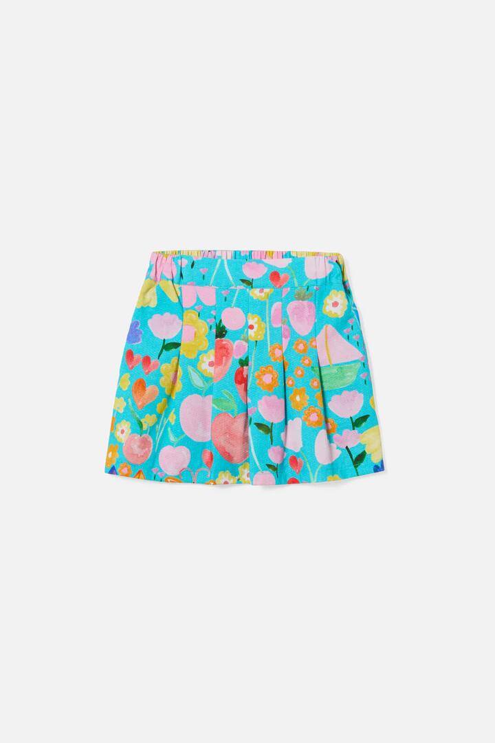 Image of a model wearing Shorts. Productname: Pretty Things Kids Pleat Short in Green colour by brand - Princess Highway Kids
