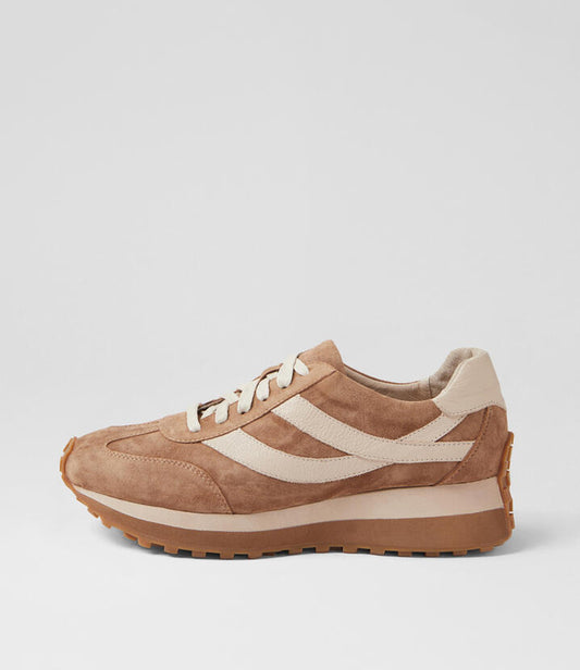 Image of Sneakers. Productname: Simma Light Choc Vanilla Suede Sneakers in LT CHOC-VANILLA colour by brand - MIDAS