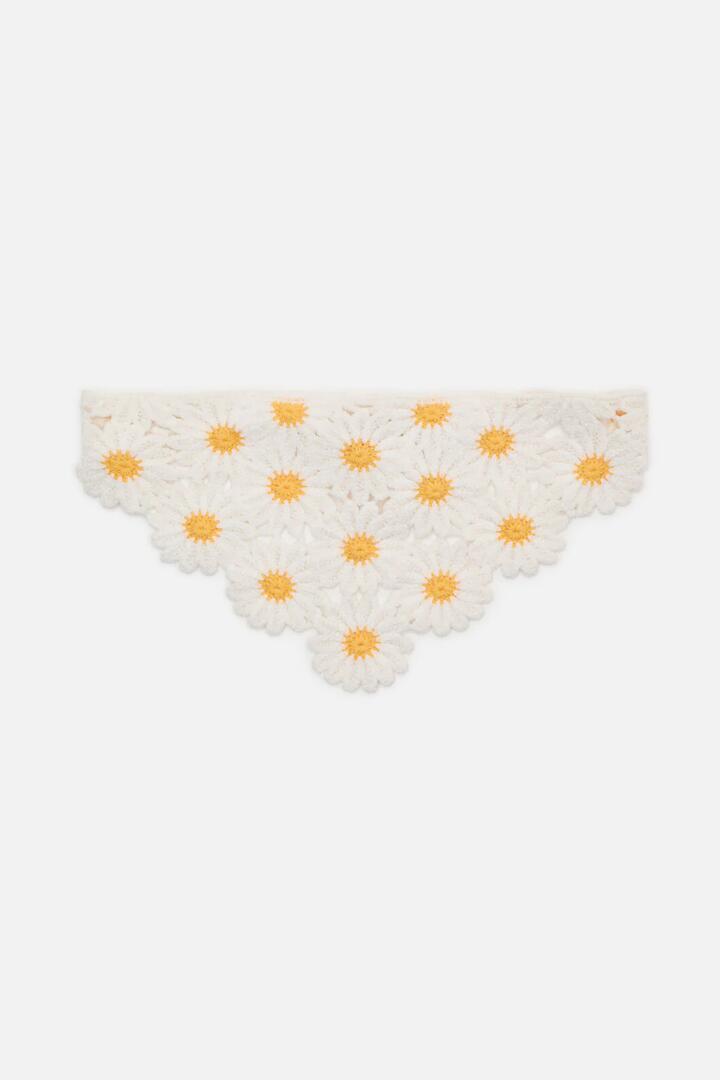 Image of Accessories. Productname: Daisy Crochet Head Scarf in White colour by brand - Princess Highway