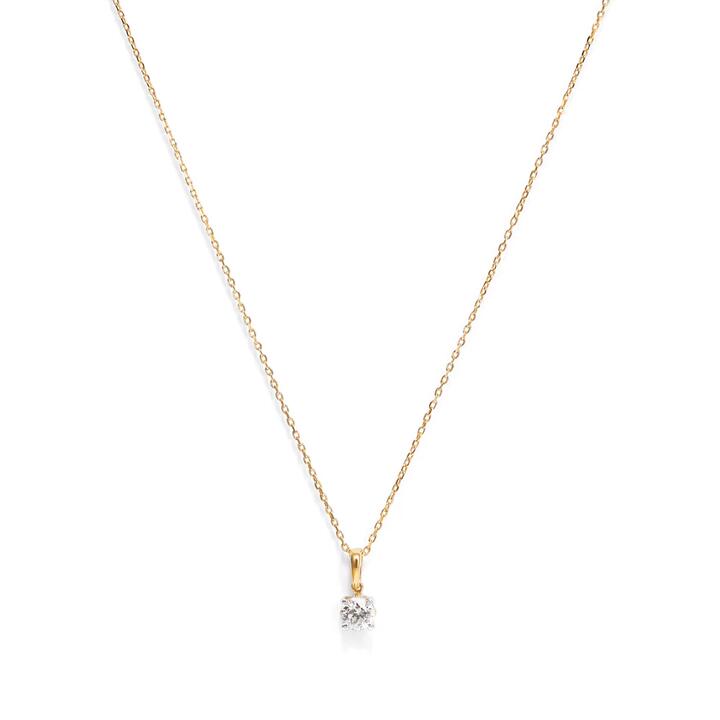 Image of Charms. Product name - 45cm 0.15ct Solitaire Laboratory-Grown Diamond Pendant Necklace in 9kt Yellow Gold in colour by brand - Bevilles