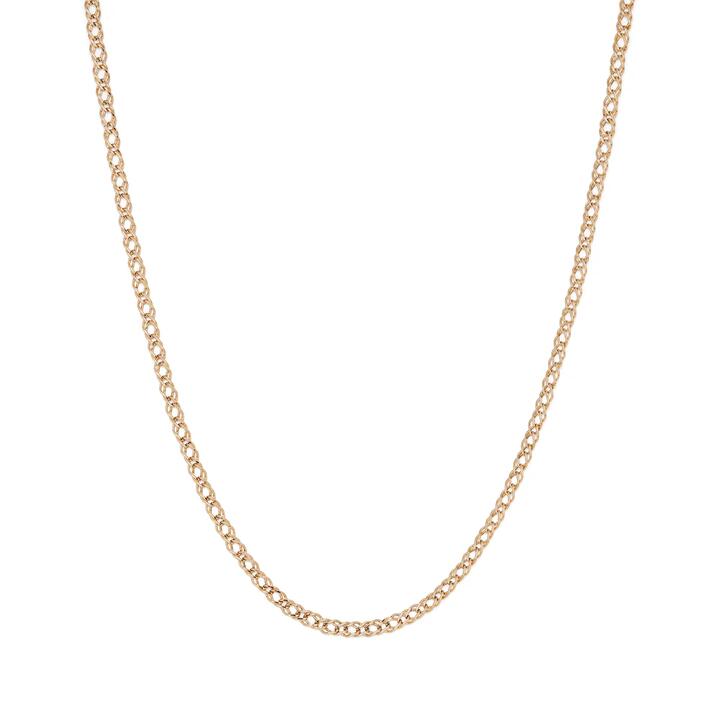 Image of Necklaces. Productname: 45cm Open Double Curb Chain Necklace in 9kt Yellow Gold in Gold colour by brand - Bevilles