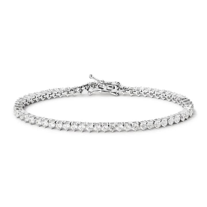 Image of Bracelets. Productname: 19cm Cubic Zirconia Tennis Bracelet in Sterling Silver in Silver colour by brand - Bevilles