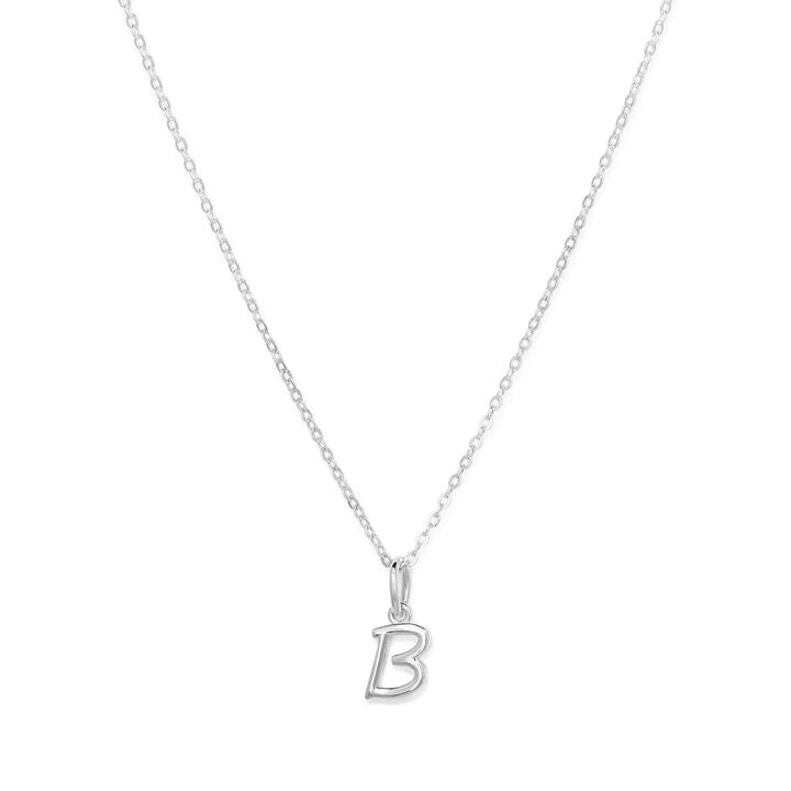 Image of Charms. Productname: 45cm Initial B Pendant Necklace in Sterling Silver in Silver colour by brand - Bevilles