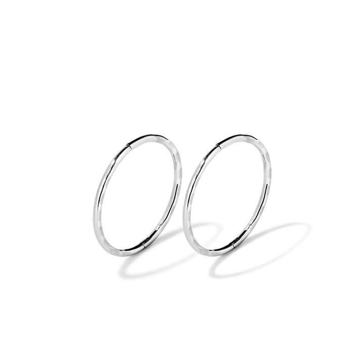 Image of Earrings. Productname: 14mm Faceted Sleeper Earrings in Sterling Silver in Silver colour by brand - Bevilles