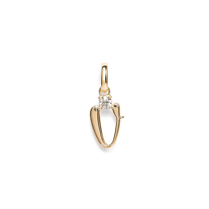 Image of Charms. Product name - Initial V Pendant with Solitaire 0.05ct Laboratory-Grown Diamond in 9kt Yellow Gold in colour by brand - Bevilles