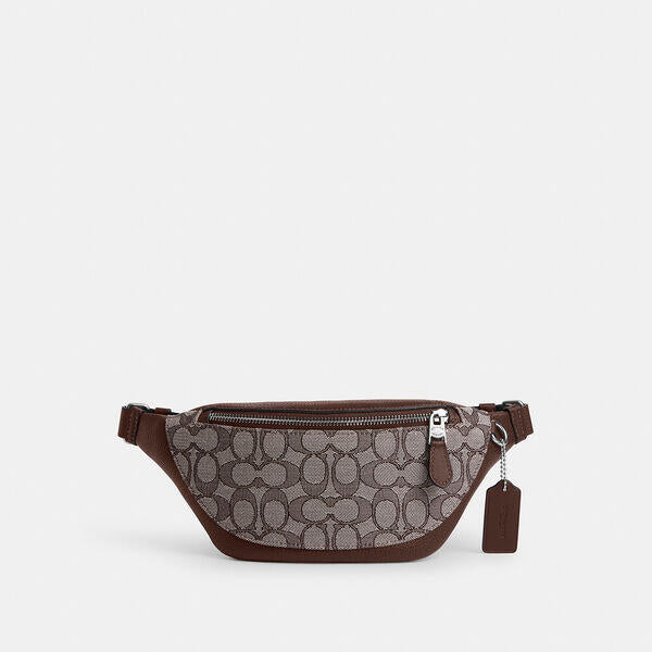 Image of Accessories. Productname: Warren Mini Belt Bag In Signature Jacquard in OAK/MAPLE colour by brand - Coach Outlet Australia