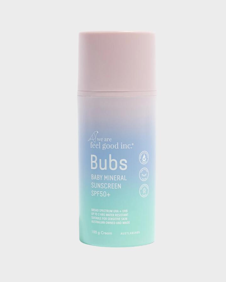 Image of Accessories. Productname: we Are Feel Good Inc Bubs Baby Mineral Spf50+ Sunscreen Assorted - in Assorted colour by brand - we Are Feel Good Inc