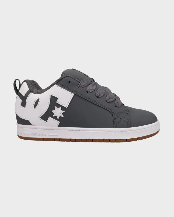 Image of Shoes. Productname: DC Shoes - Mens Court Graffik Skate Shoes - Grey / White - in Grey / White colour by brand - DC Shoes