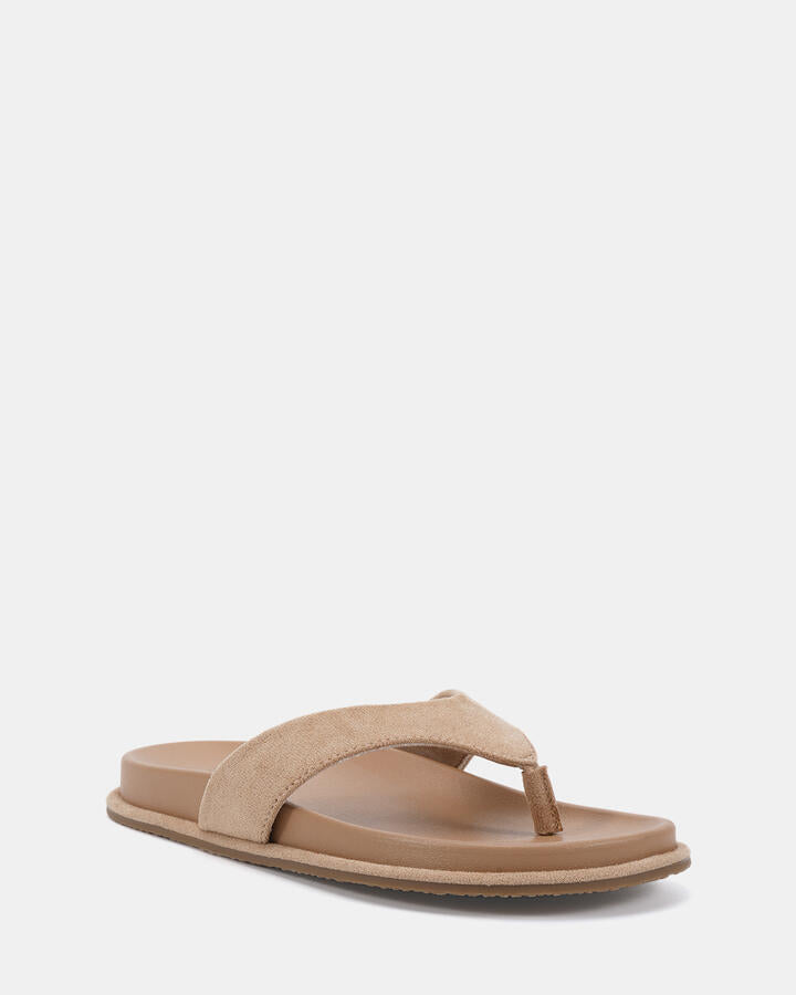 Image of Sandals. Productname: Sherrie: Biscoff Suede - Women's Thongs in Biscoff Suede colour by brand - Novo